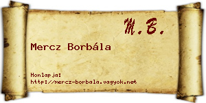 Mercz Borbála névjegykártya